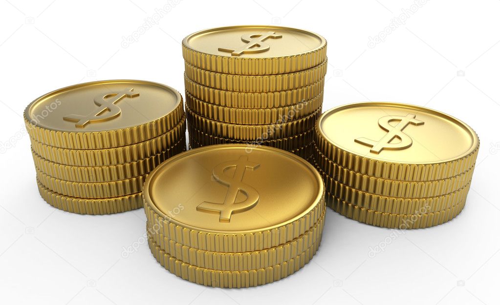 Pile of golden coins