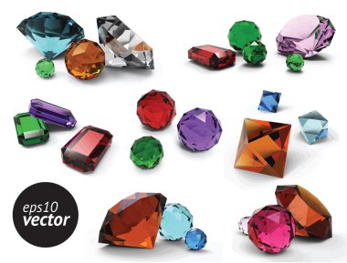 Set of vector gems clipart