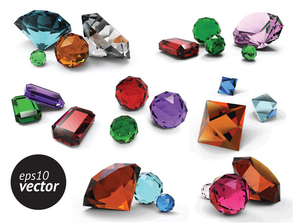 Set of vector gems