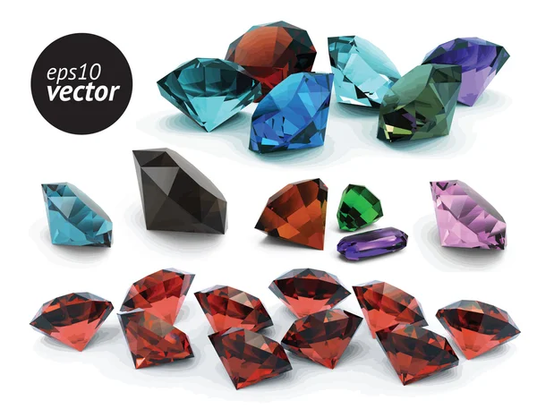 Set of vector gems — Stock Vector