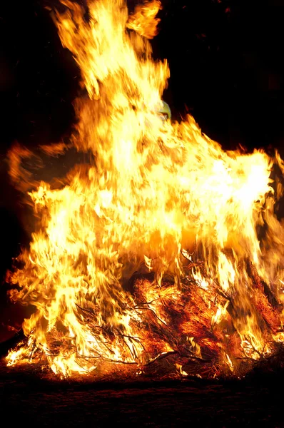 Požár v noci — Stock fotografie