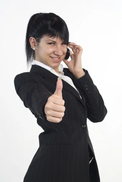 Businesswomen showing thumbs up — Stock Photo, Image