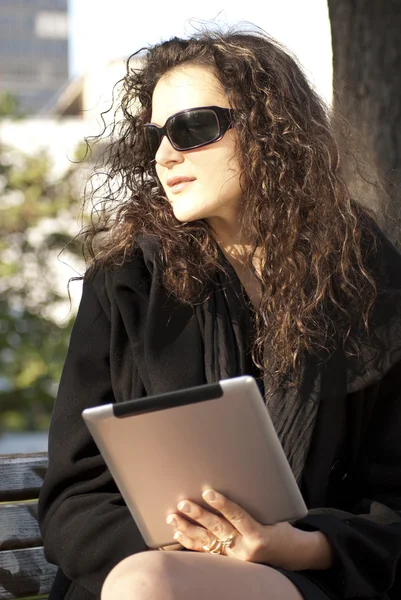 stock image Tablet Computer in park