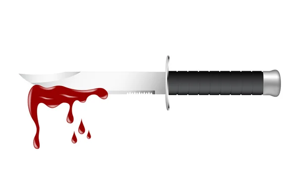 Knife with blood — Stock Vector