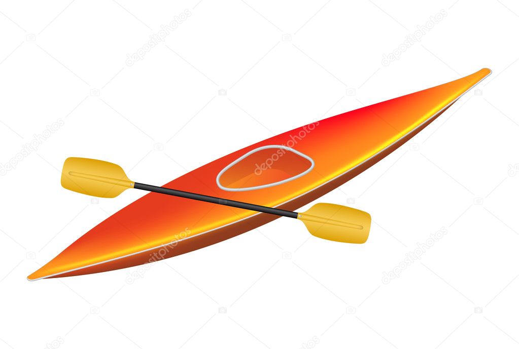 Kayak with paddle