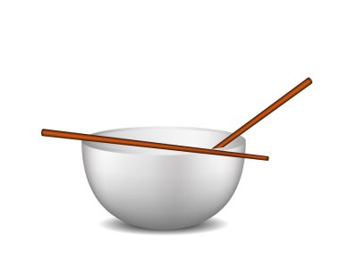 Small bowl with wooden sticks clipart