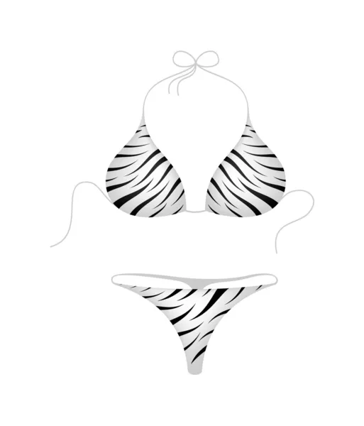 Bikini Anzug - Zebra Design — Stockvektor
