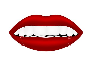 Vampire mouth with bloody teeth clipart