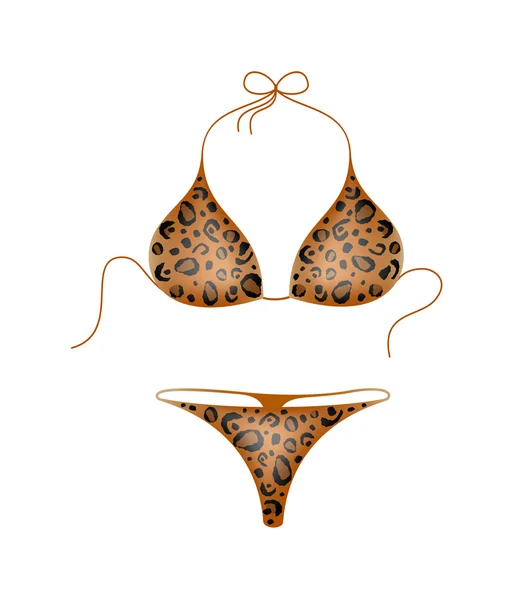 Bikini Anzug - Leopardenmuster — Stockvektor