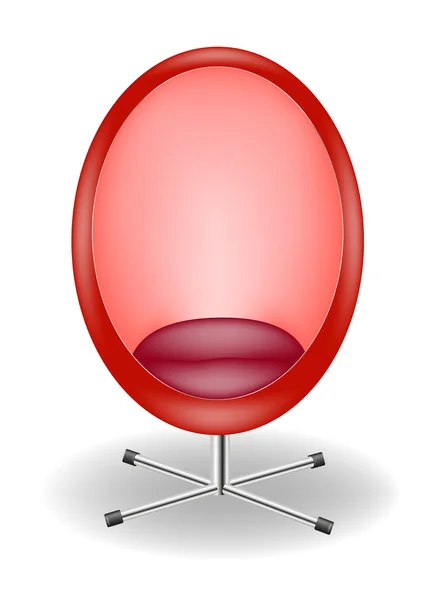 Retro kırmızı yumurta sandalye — Stok Vektör