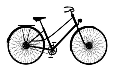 Silhouette of retro bicycle clipart