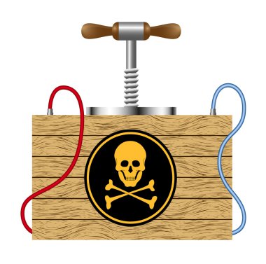 Bomb with danger sign (skull symbol) clipart