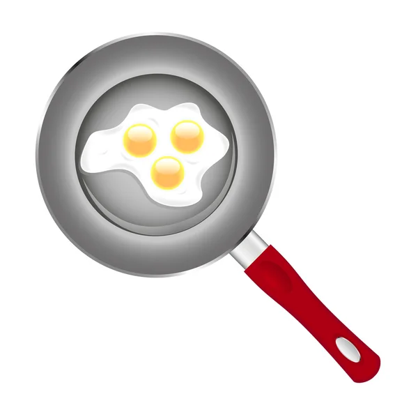 Жареное яйцо на сковороде — стоковый вектор