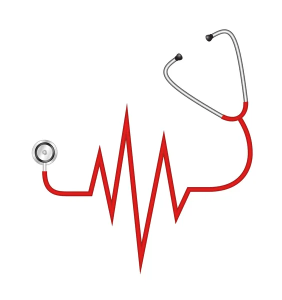 Stetoscopio a forma di elettrocardiogramma — Vettoriale Stock