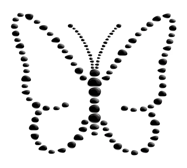 Форма бабочки из черных камней — стоковый вектор