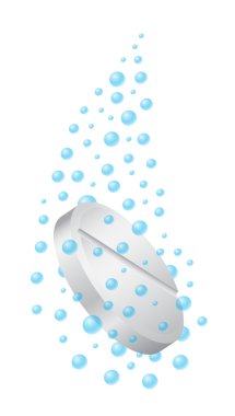 Pill dissolving in water clipart