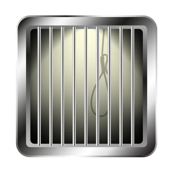 Gevangenis venster met een strop — Stockvector