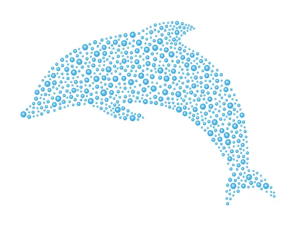Abstract dolphin in blue design — Stock Vector