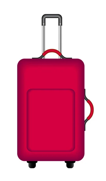 Rode koffer voor reizen — Stockvector