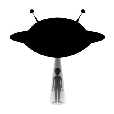 Unidentified flying object with alien clipart