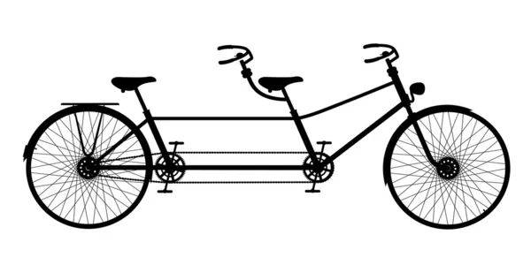 Bicicleta retro tandem — Vetor de Stock