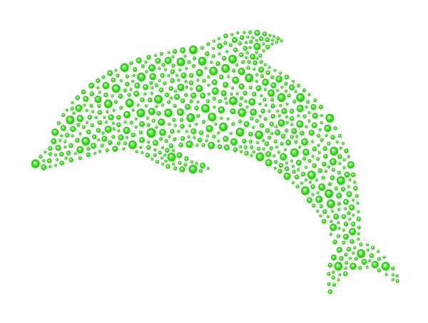 Delfín abstracto en diseño verde — Vector de stock