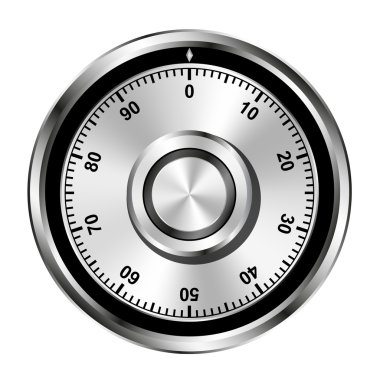 Realistic safe combination lock wheel clipart