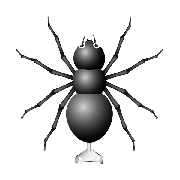Černý pavouk hračka s klíčem — Stockový vektor