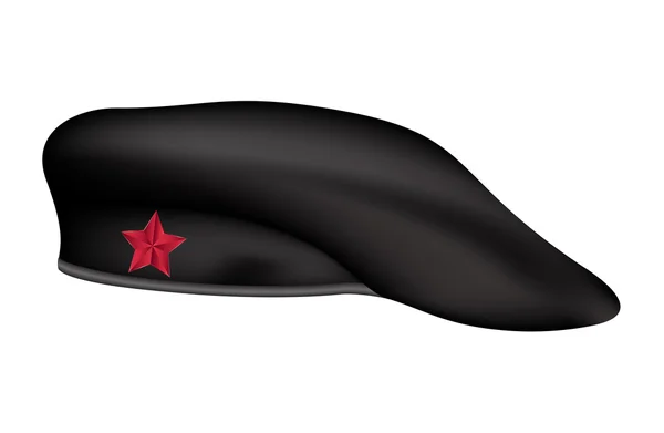 Die revolutionäre (Militär-) Baskenmütze mit rotem Stern — Stockvektor