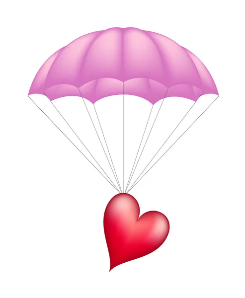 Серце на парашут — стоковий вектор