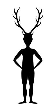 Silhouette of cuckold - man with horns clipart