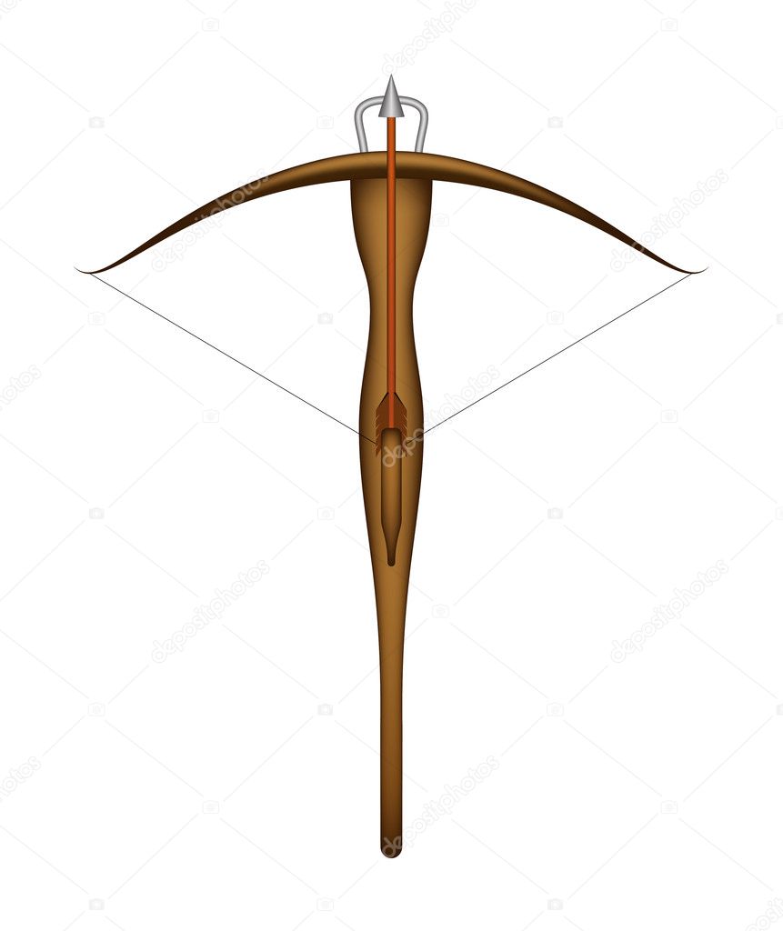 Wooden crossbow and arrow