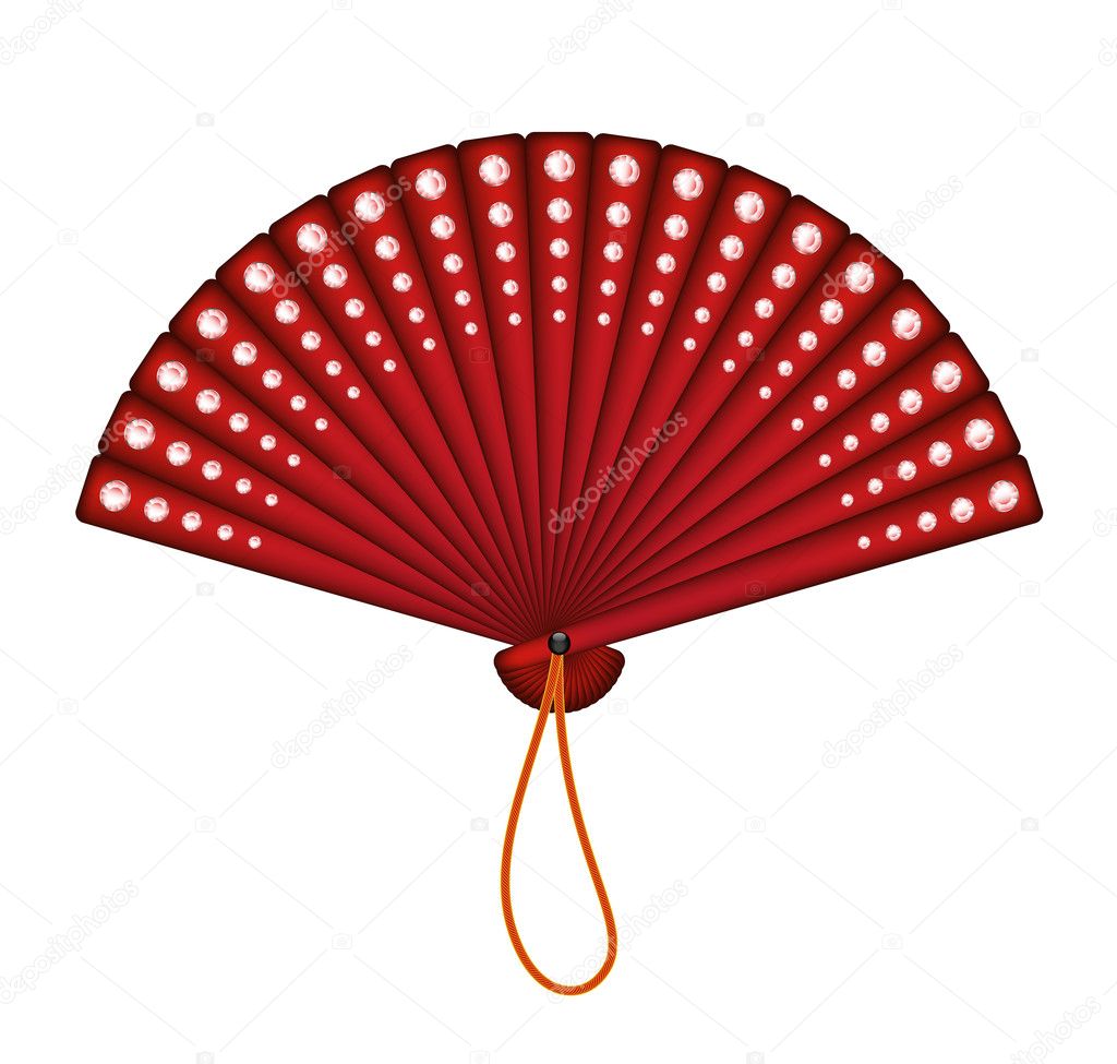 Red oriental fan with red diamonds Stock Vector Image by ©Jirkapravda ...