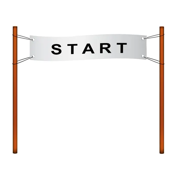 A kezdőcsapatban? menüszalag-Start — Stock Vector