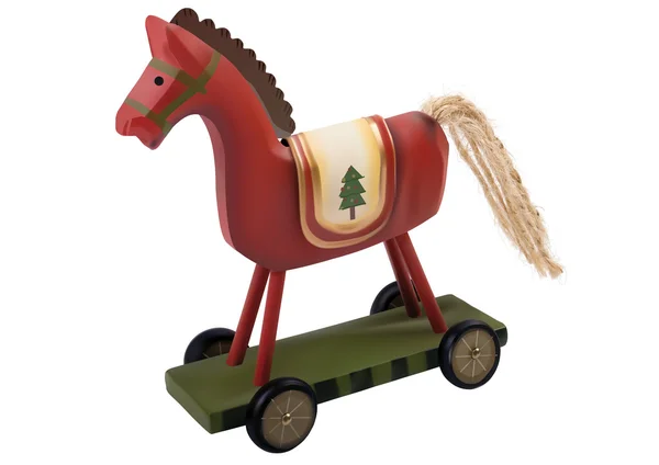 Zabawka czerwony koń — Zdjęcie stockowe