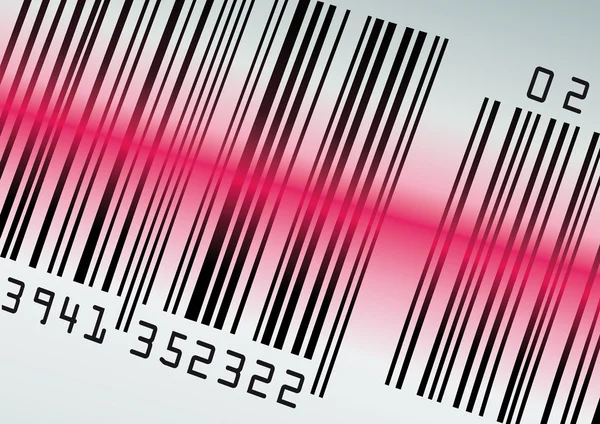 Barcode with red laser beam — Stock Vector