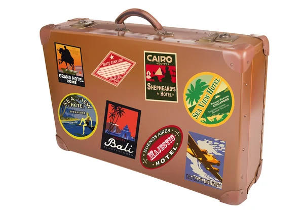 World traveler suitcase — Stock Vector