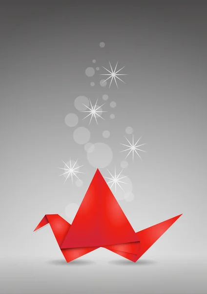 Origami de pássaro — Vetor de Stock