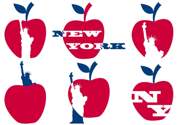 Grande pomme statue de la liberté — Image vectorielle