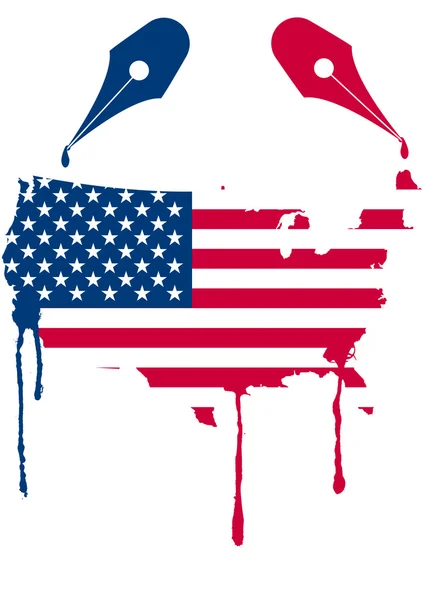 Pennino bandiera USA — Vettoriale Stock