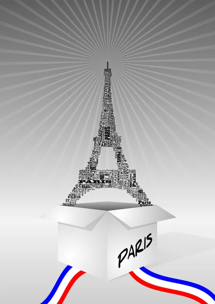 stock vector tour eiffel box