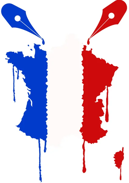 Французский флаг-перо — стоковый вектор