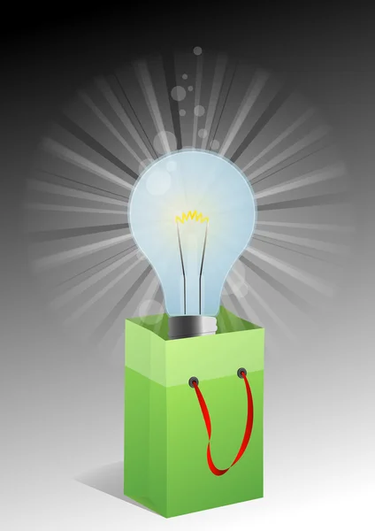 Lamp bulb bag — Stock Vector