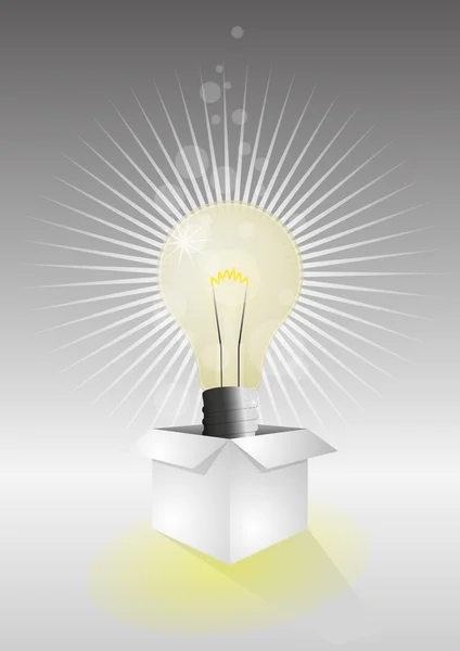 Light bulb box — Stock Vector