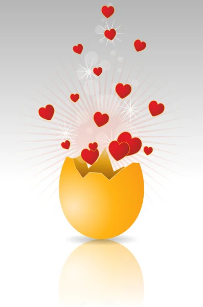 Hjärtan ägg — Stock vektor