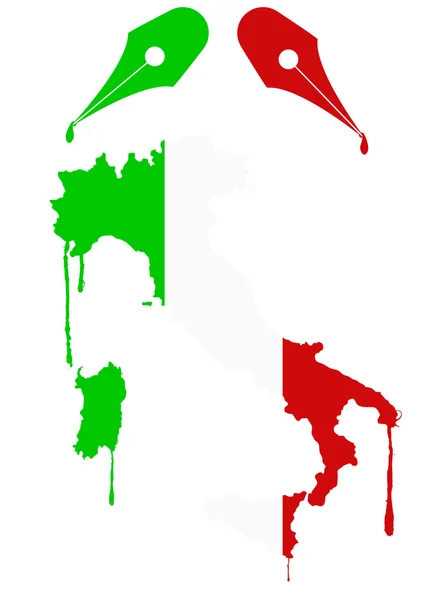 Italien flagg nib — Stock vektor