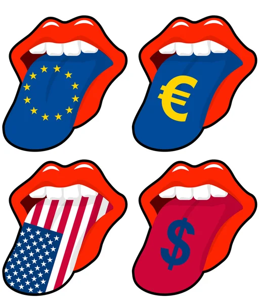 stock vector europe and usa mouth