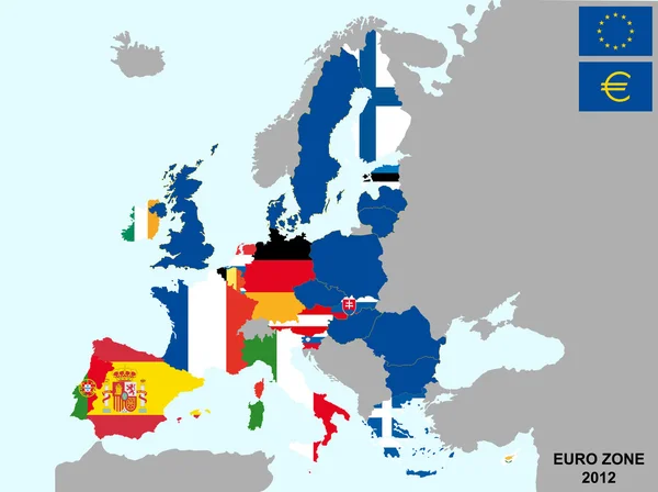 Mappa dell'Eurozona — Vettoriale Stock