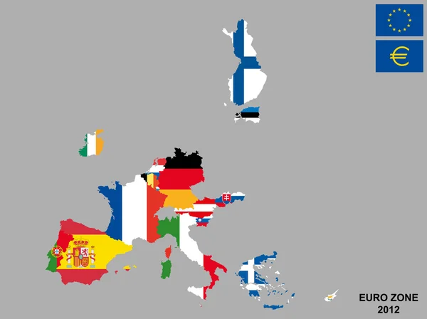 欧元区地图 — 图库矢量图片