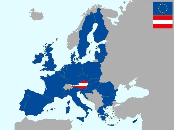 Austria en europe — Image vectorielle